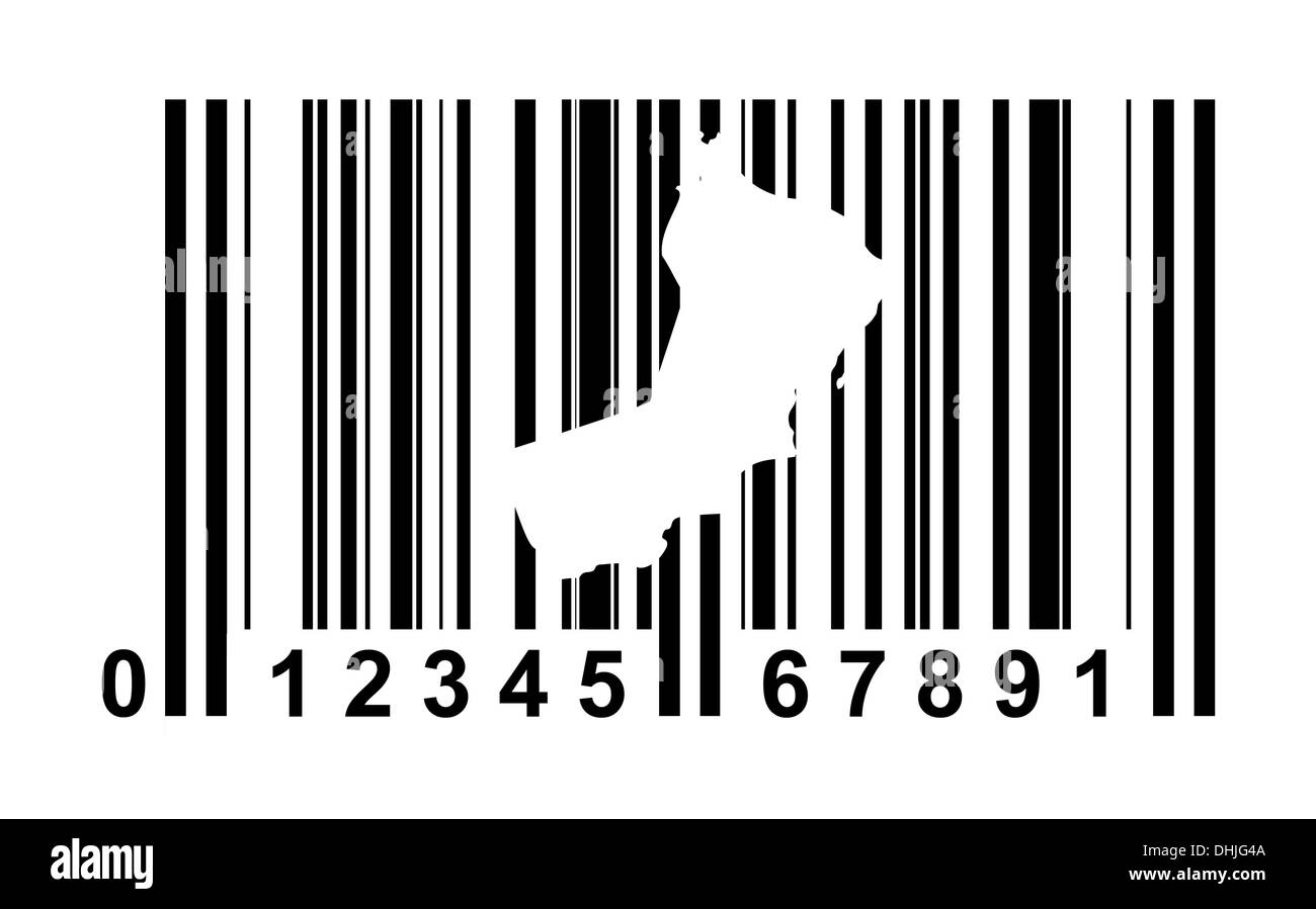 Oman shopping codice a barre isolate su sfondo bianco. Foto Stock