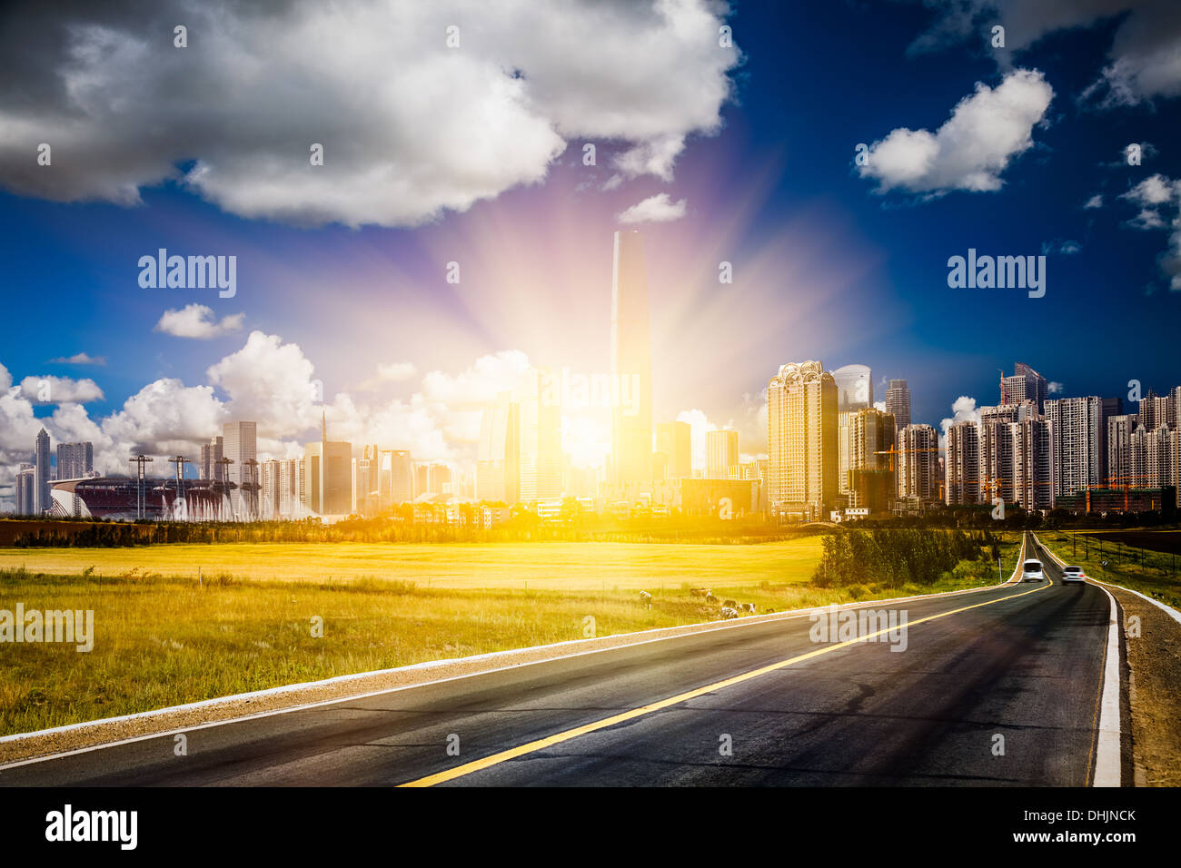 skyline della città Foto Stock