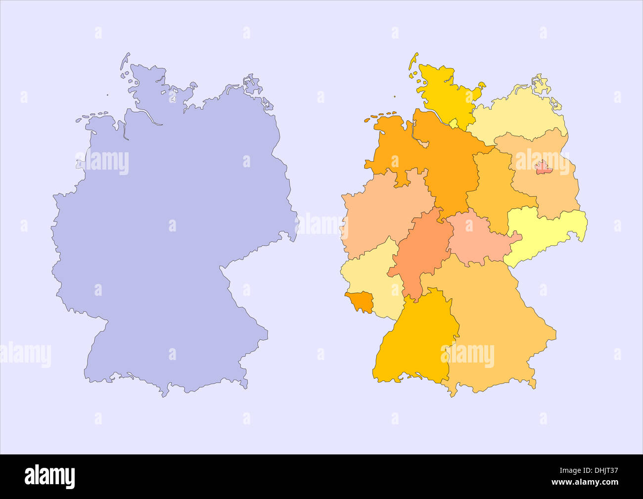 Mappa di Germania Foto Stock