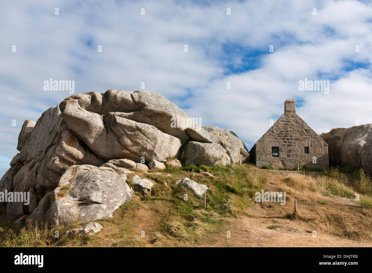 Francia, Bretagne, tipica casa bretone a Menez Ham Foto Stock