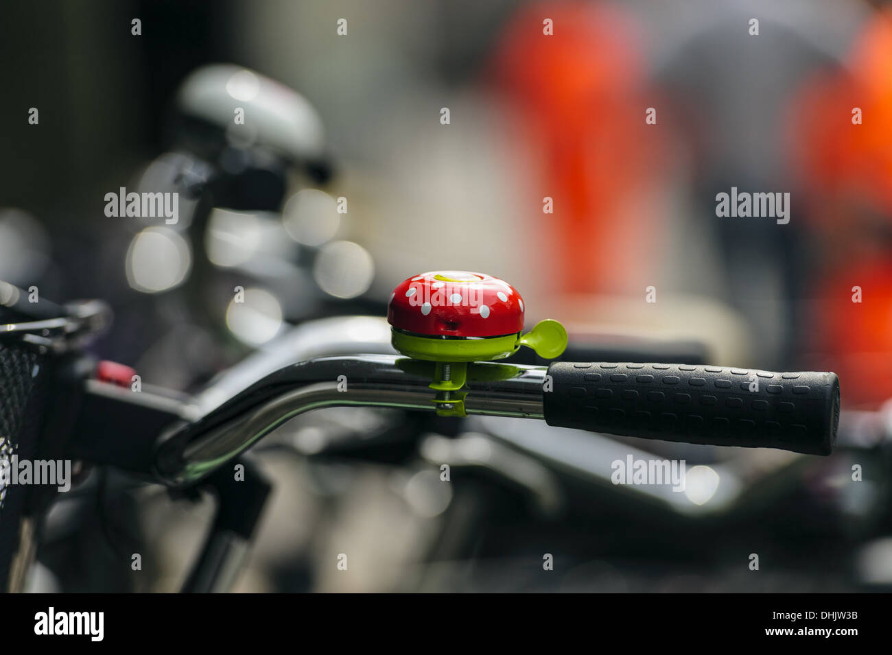 Campana di bicicletta nella progettazione di una coccinella Foto Stock