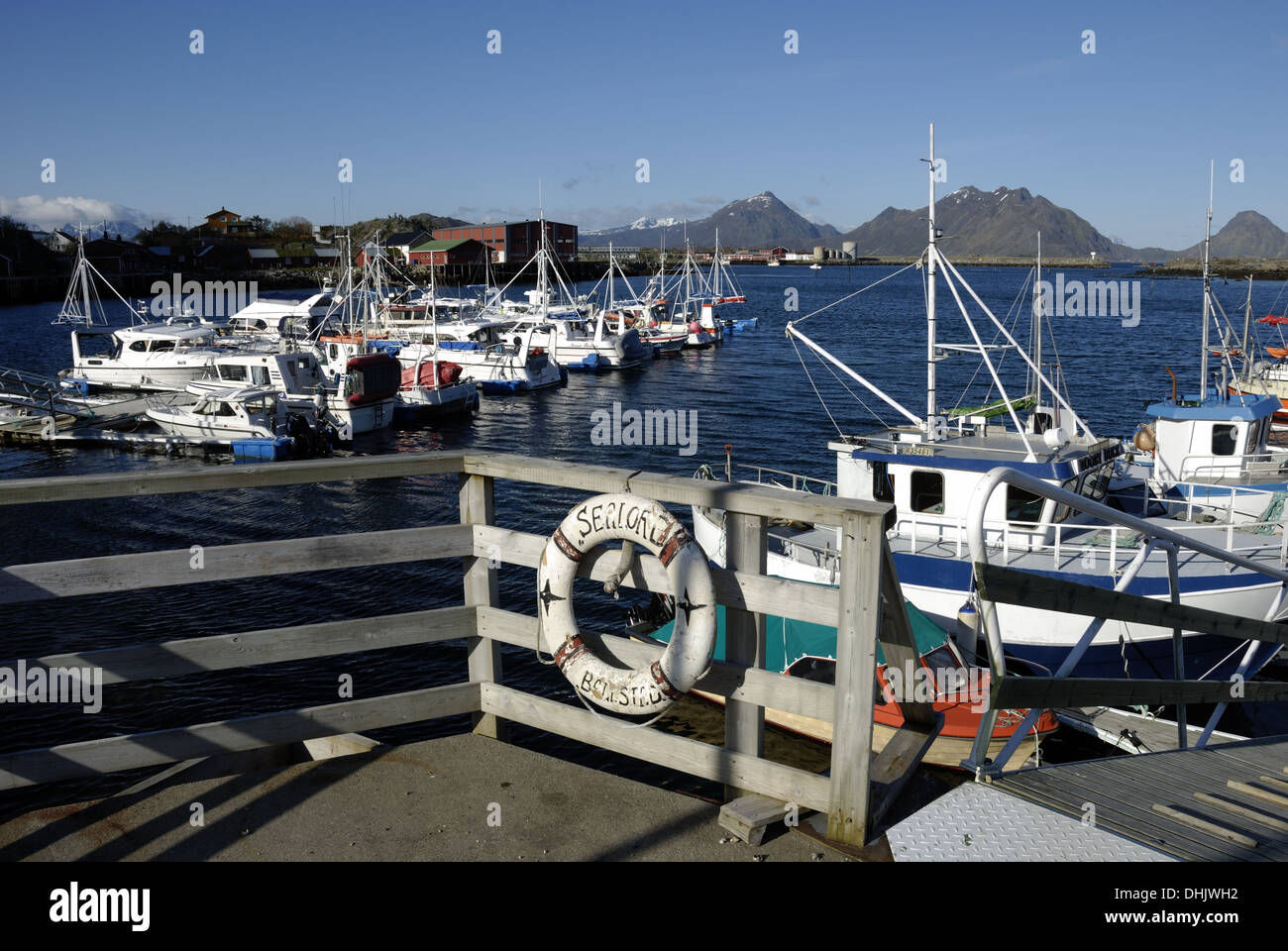 Ballstad Harbour Foto Stock