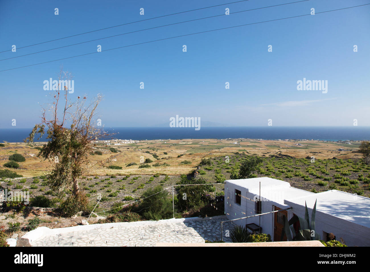 Cottage estivi sulla isola di Santorini (Grecia) Foto Stock