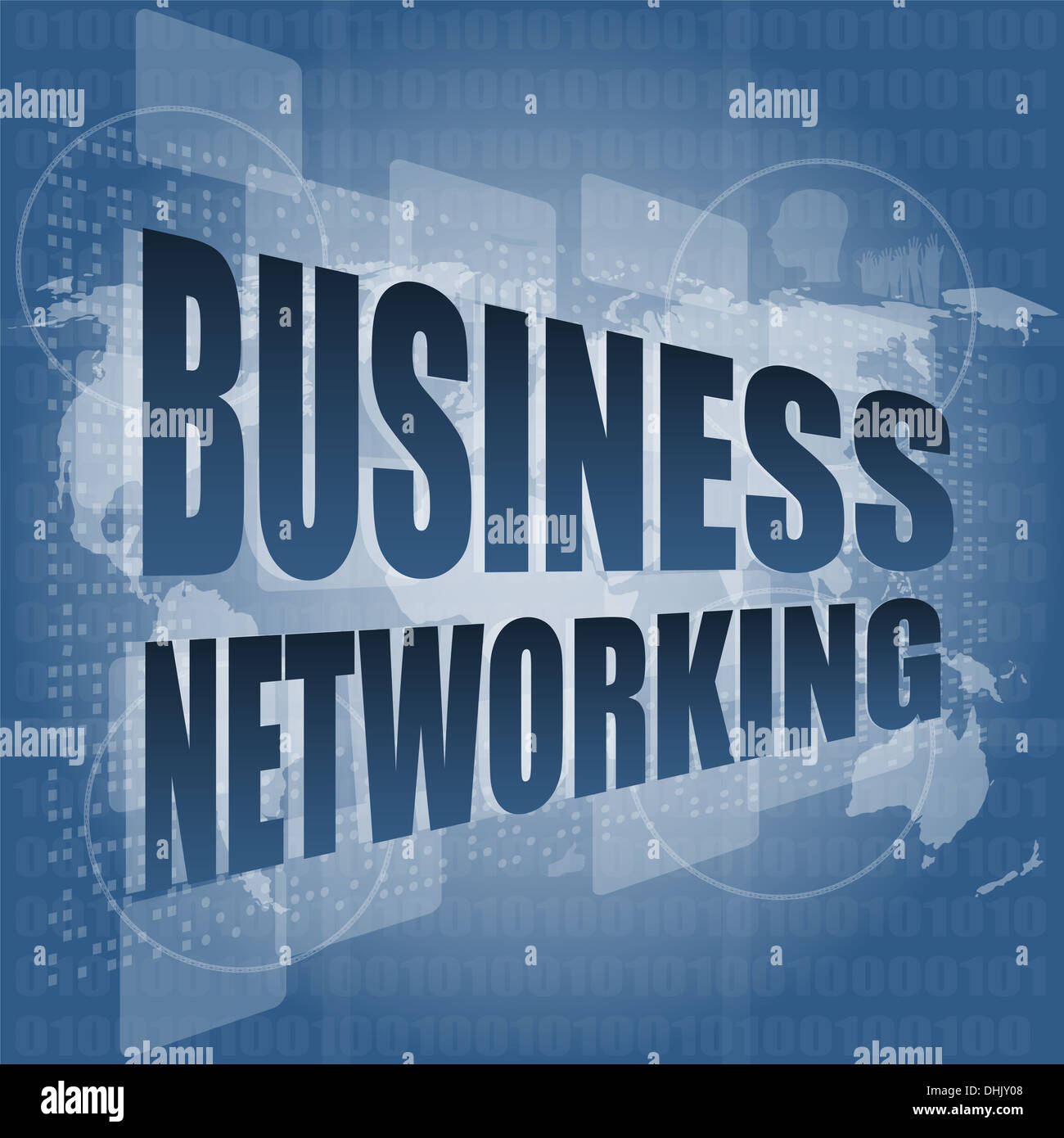 Business Networking icona sulla schermata digitale Foto Stock