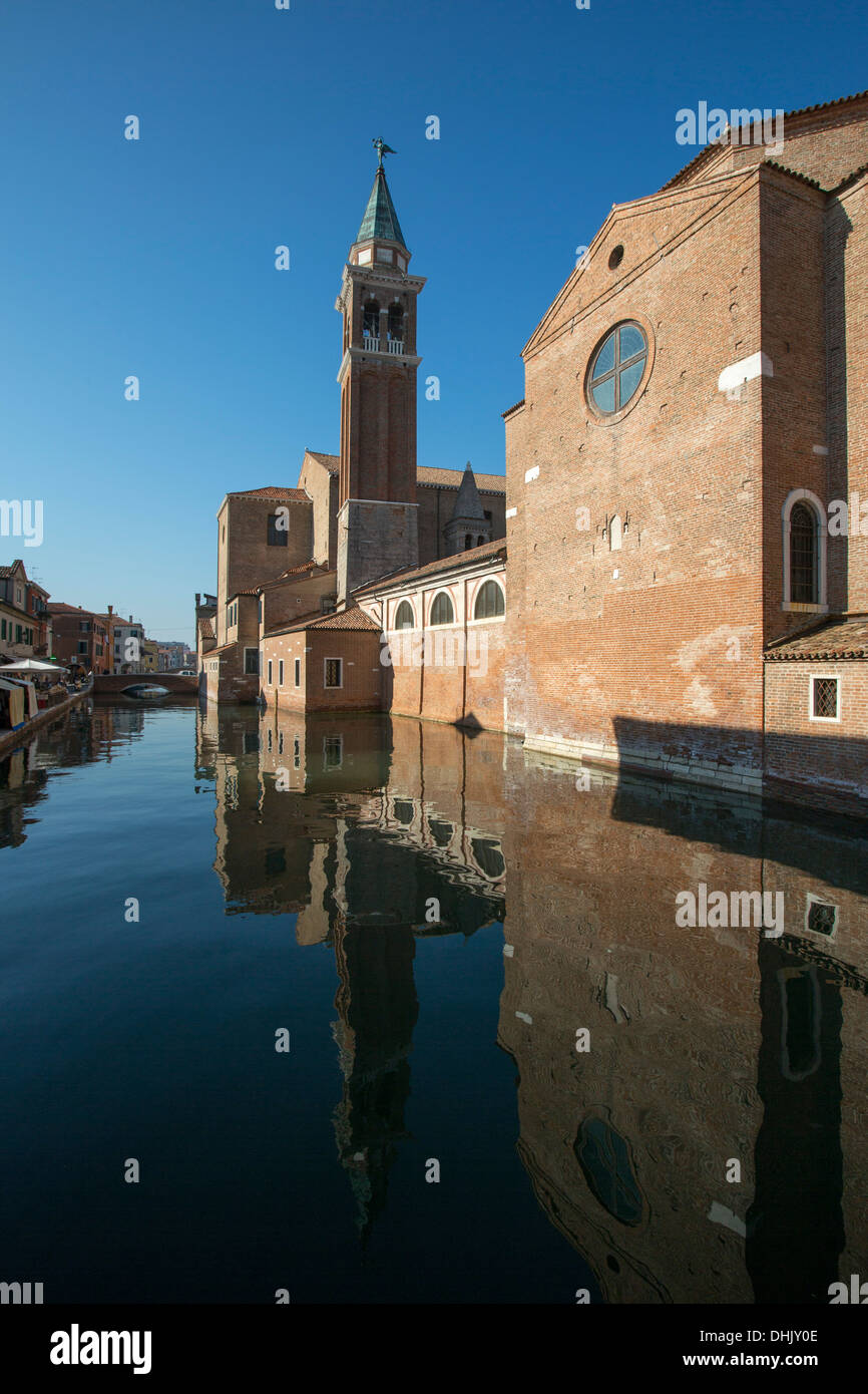 Canale della vena e la Cattedrale di Chioggia, Chioggia, Veneto, Italia, Europa Foto Stock