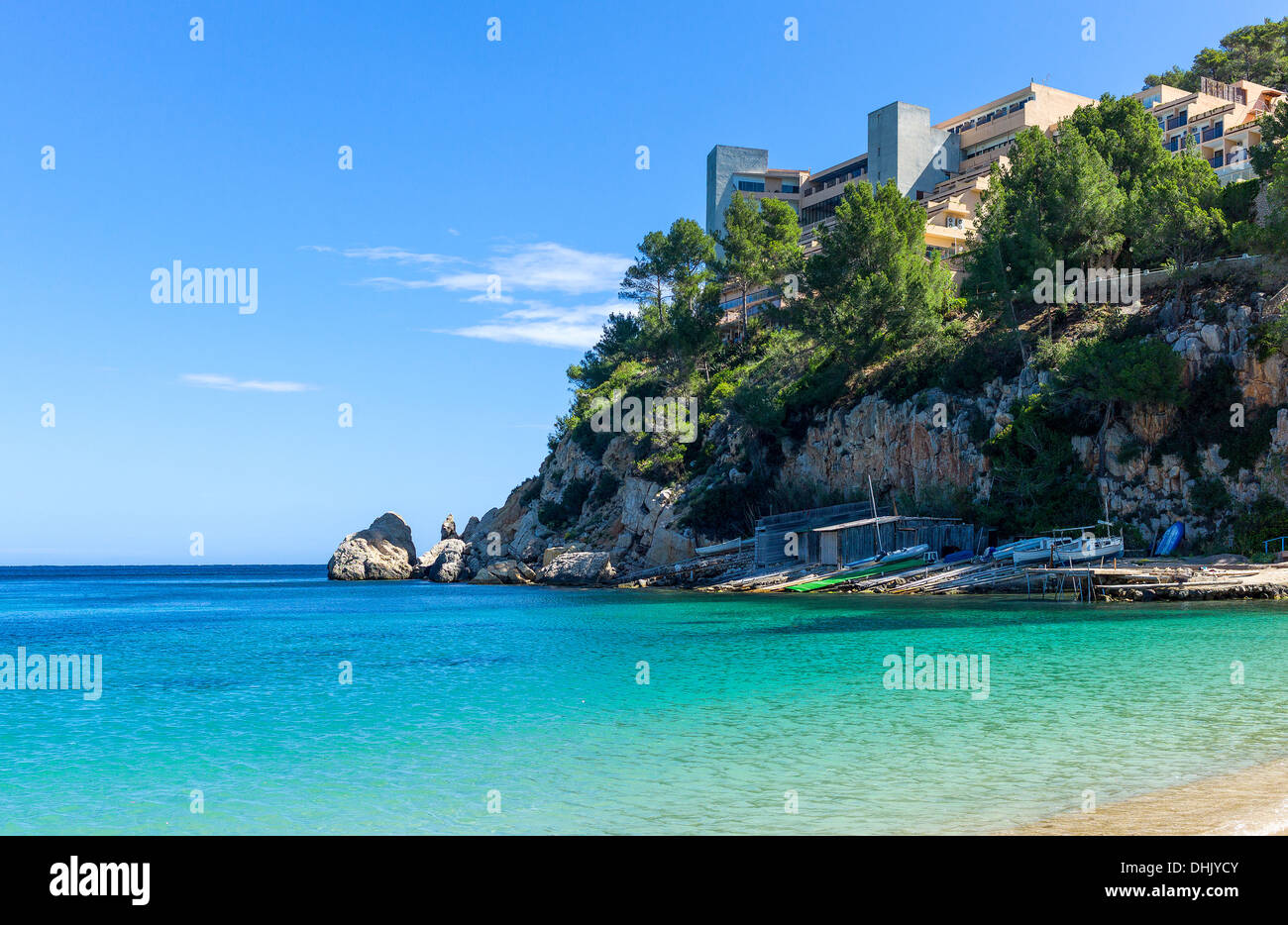 Europa, isole Baleari Spagna, Eivissa, Ibiza, Sant Miquel beach Foto Stock