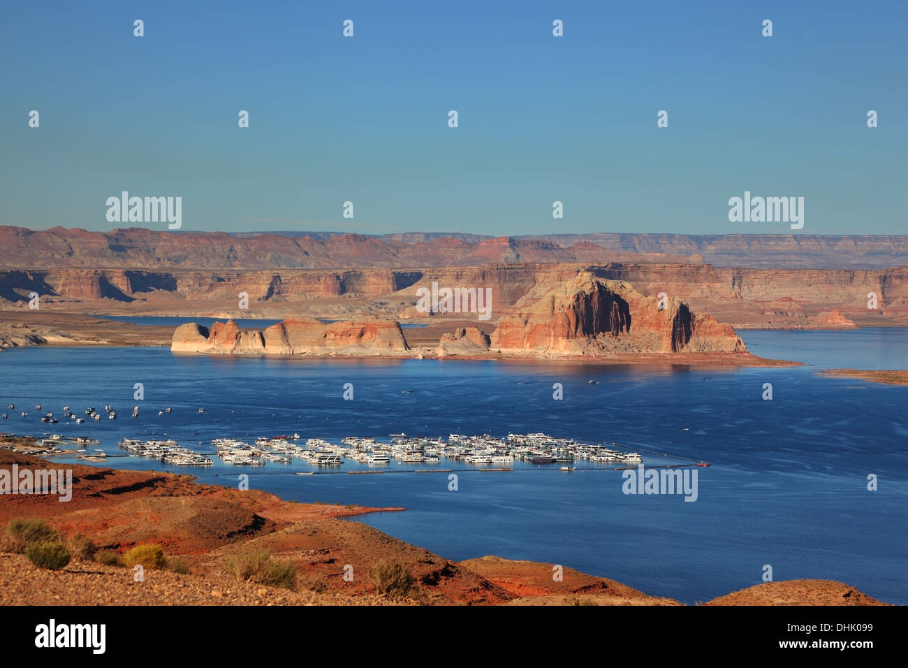 Porto per yacht bianco sul Lago Powell Foto Stock