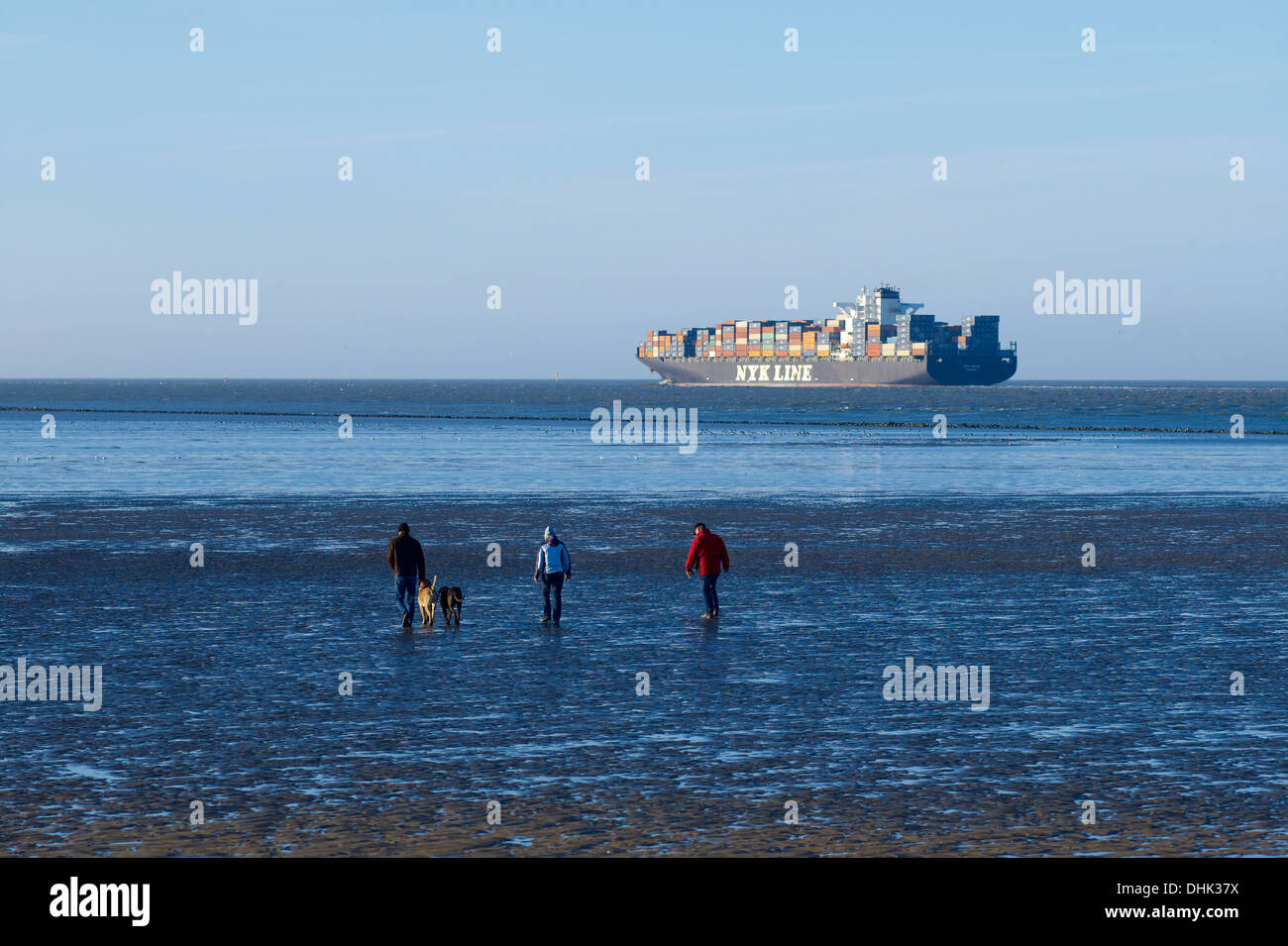 Il Wadden escursionisti in Cuxhaven, Bassa Sassonia, Germania Foto Stock