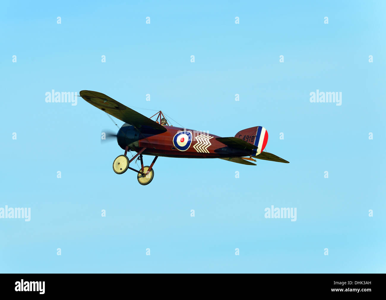 Bristol M1C vintage WW1 monoplan fighter dalla collezione Shuttleworth battenti a Biggleswade.Ottobre battenti giorno 2013. Foto Stock