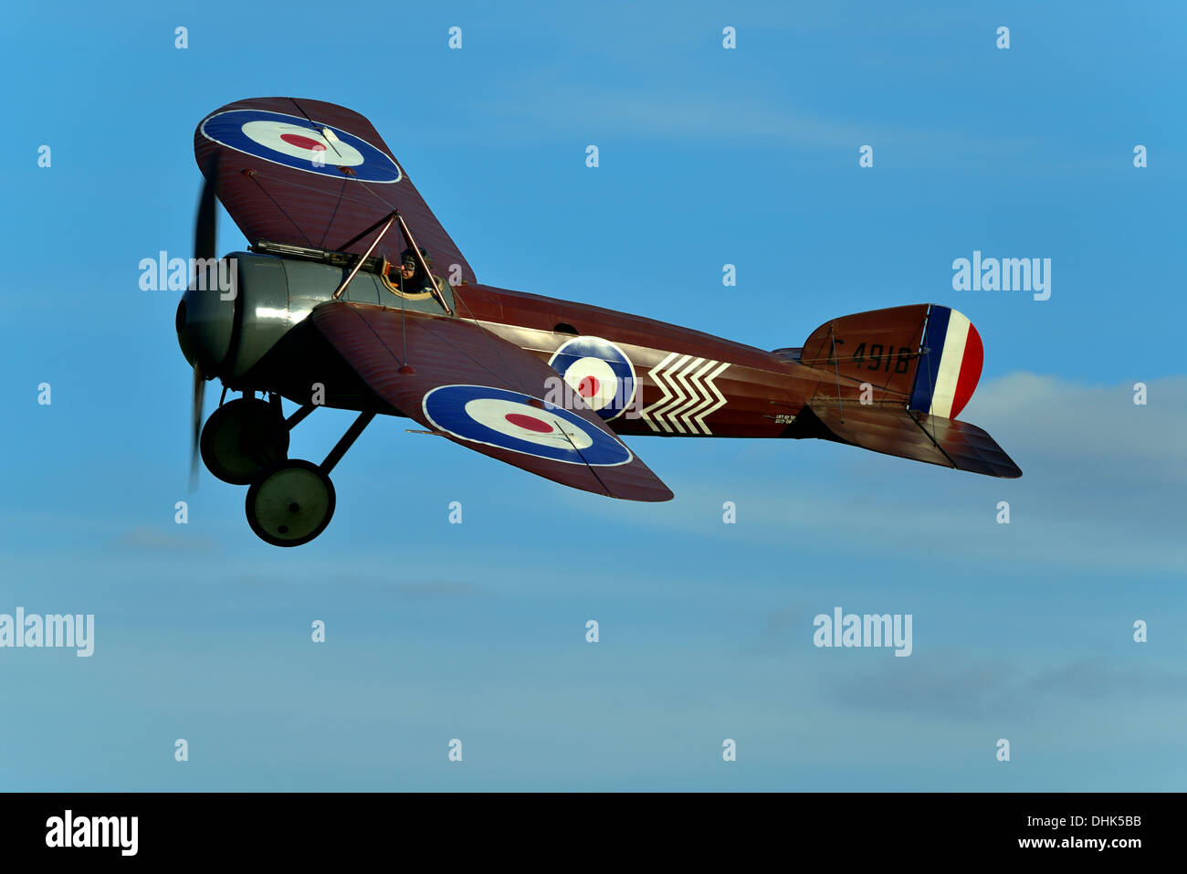 Bristol M1C vintage WWI monoplan fighter dalla collezione Shuttleworth battenti a Biggleswade.Ottobre battenti giorno 2013 Foto Stock