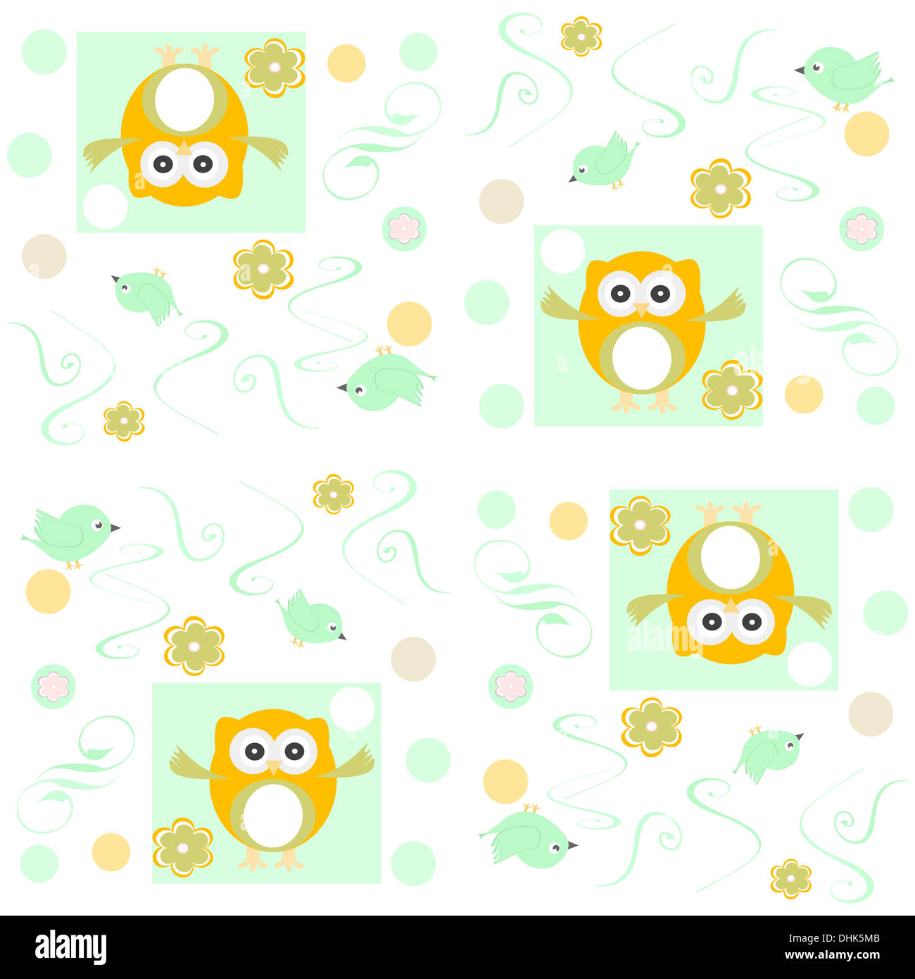 Seamless pattern gufi Foto Stock