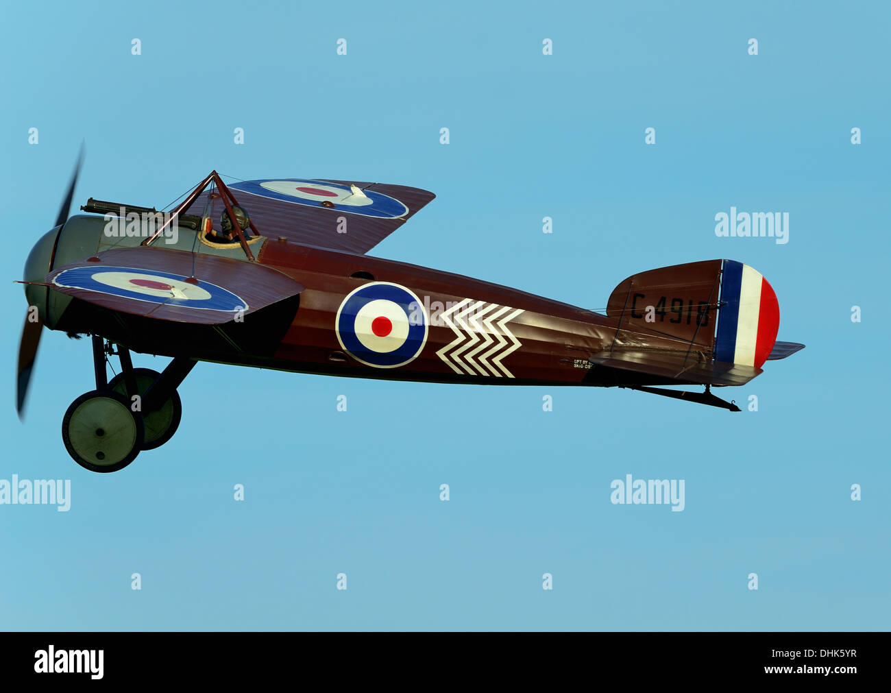 Bristol M1C vintage WWI monoplan fighter dalla collezione Shuttleworth battenti a Biggleswade.Ottobre battenti giorno 2013 Foto Stock