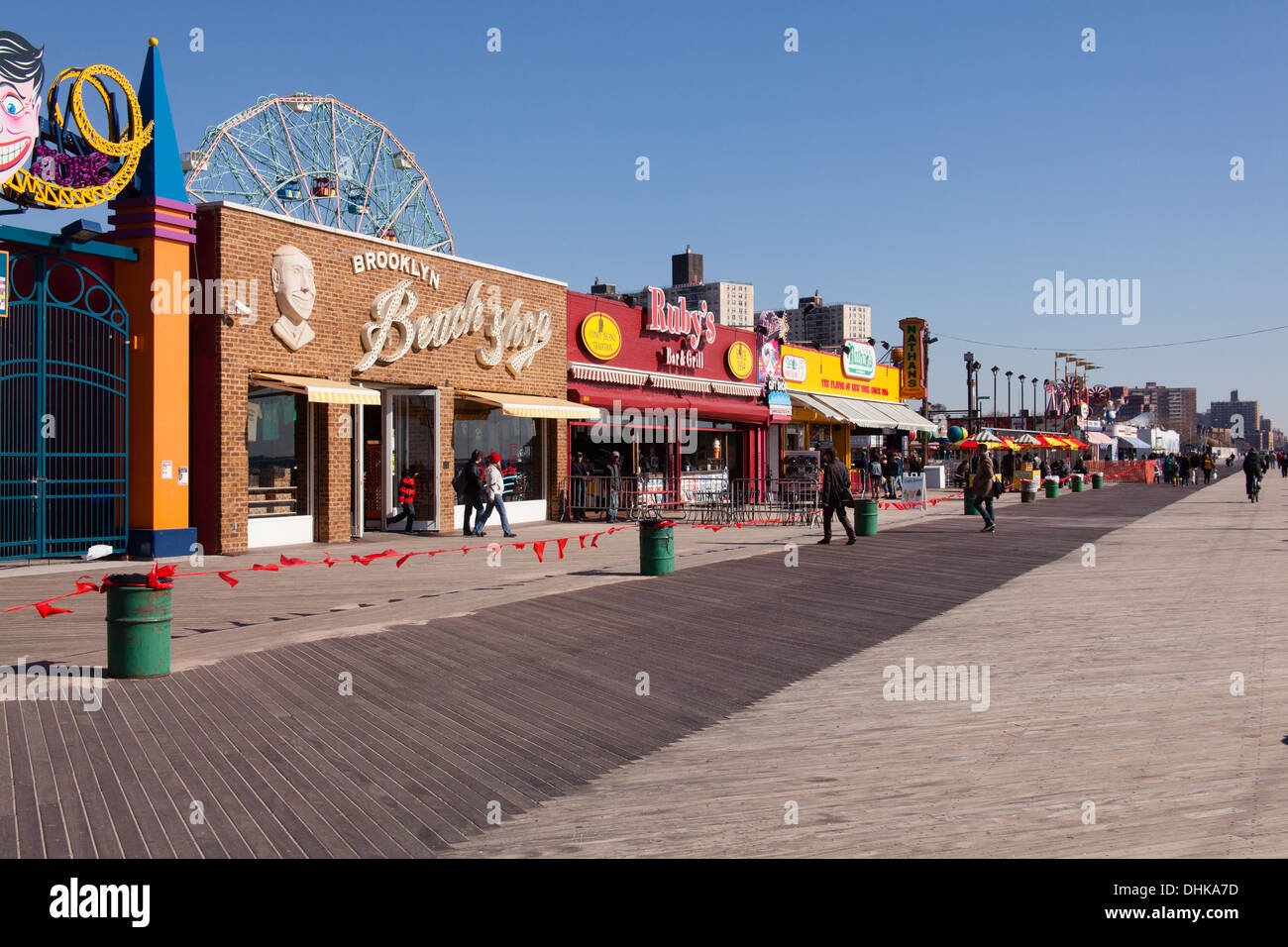 Il Brooklyn Beach Shop, Boardwalk, Coney Island,Brooklyn, New York, Stati Uniti d'America. Foto Stock