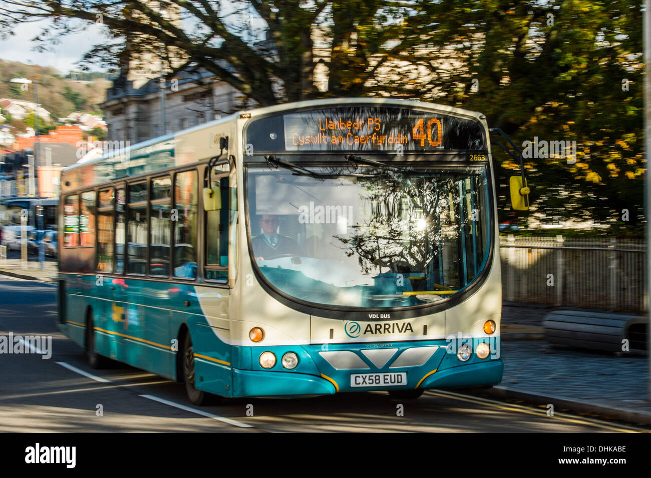 Aberystwyth, Wales, Regno Unito. 12 novembre 2013. Due linee di autobus a rischio di chiusura nel Galles centrale hanno vinto un rinvio. Originariamente dovuti alla fine il 21 dicembre di quest'anno, il governo gallese ha accettato di finanziare gli autobus su 40 percorso da Aberystwyth in direzione di Carmarthen e il 50 dal Sinodo Inn a Aberystwyth fino a giugno 2014. photo Credit: keith morris / Alamy Live News Foto Stock