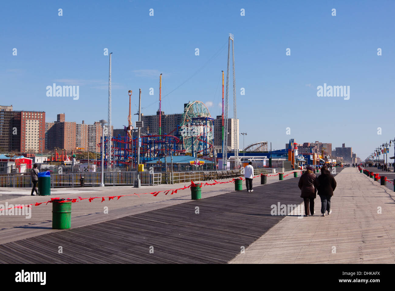 The Boardwalk, Coney Island, Brooklyn, New York, Stati Uniti d'America. Foto Stock