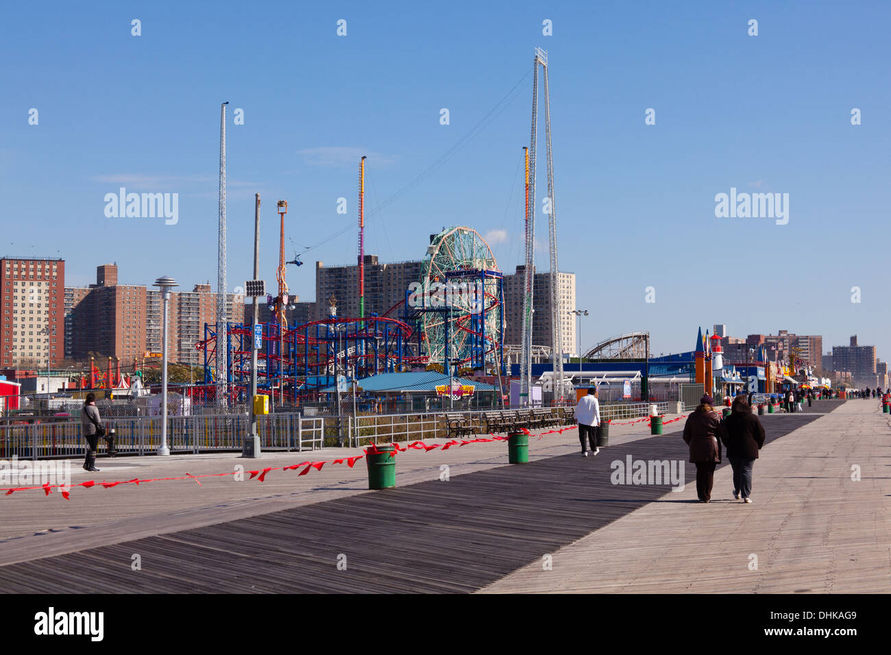 The Boardwalk, Coney Island, Brooklyn, New York, Stati Uniti d'America. Foto Stock
