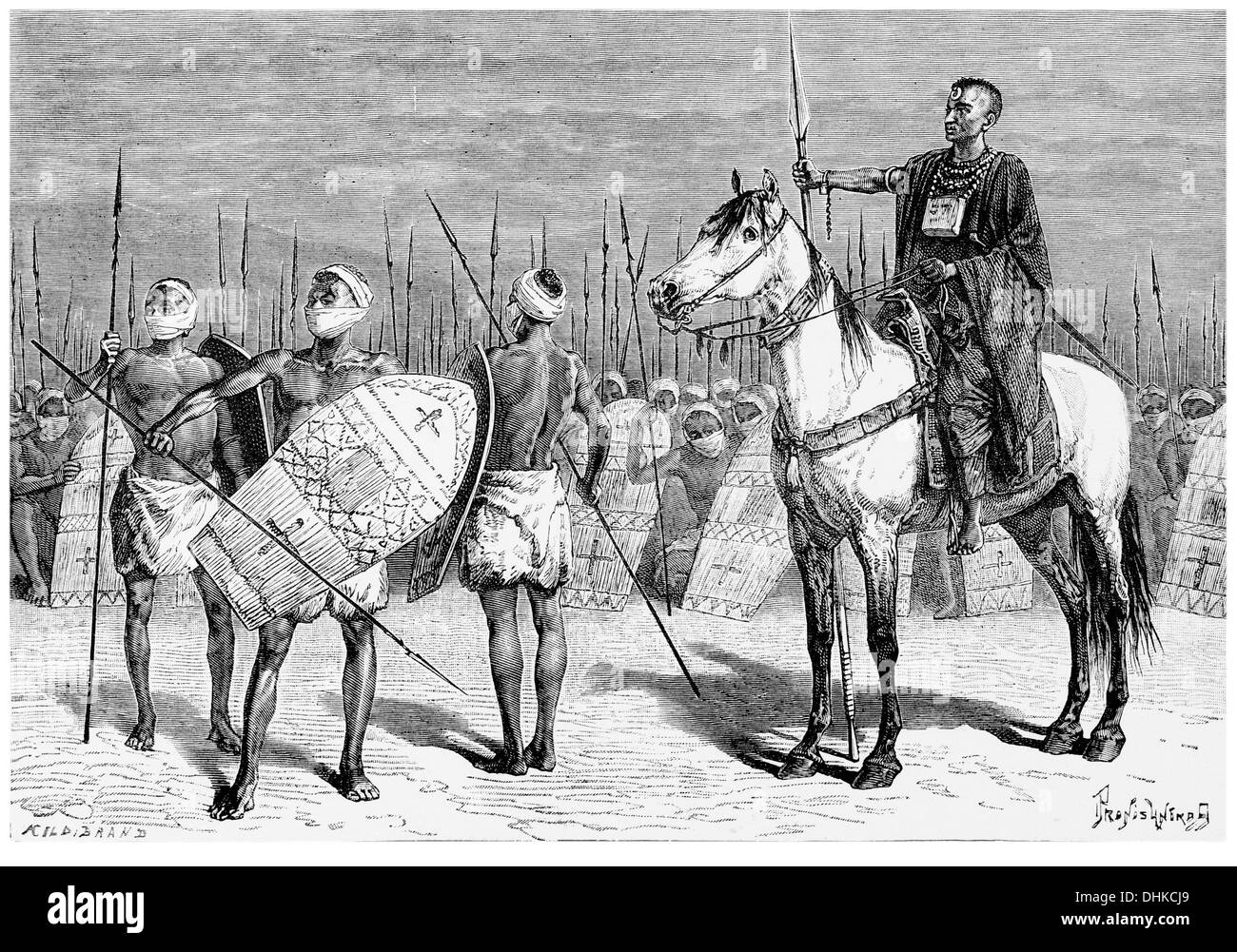 1888 Gruppo di Kanem u Warriors Ciad Africa centrale Foto Stock