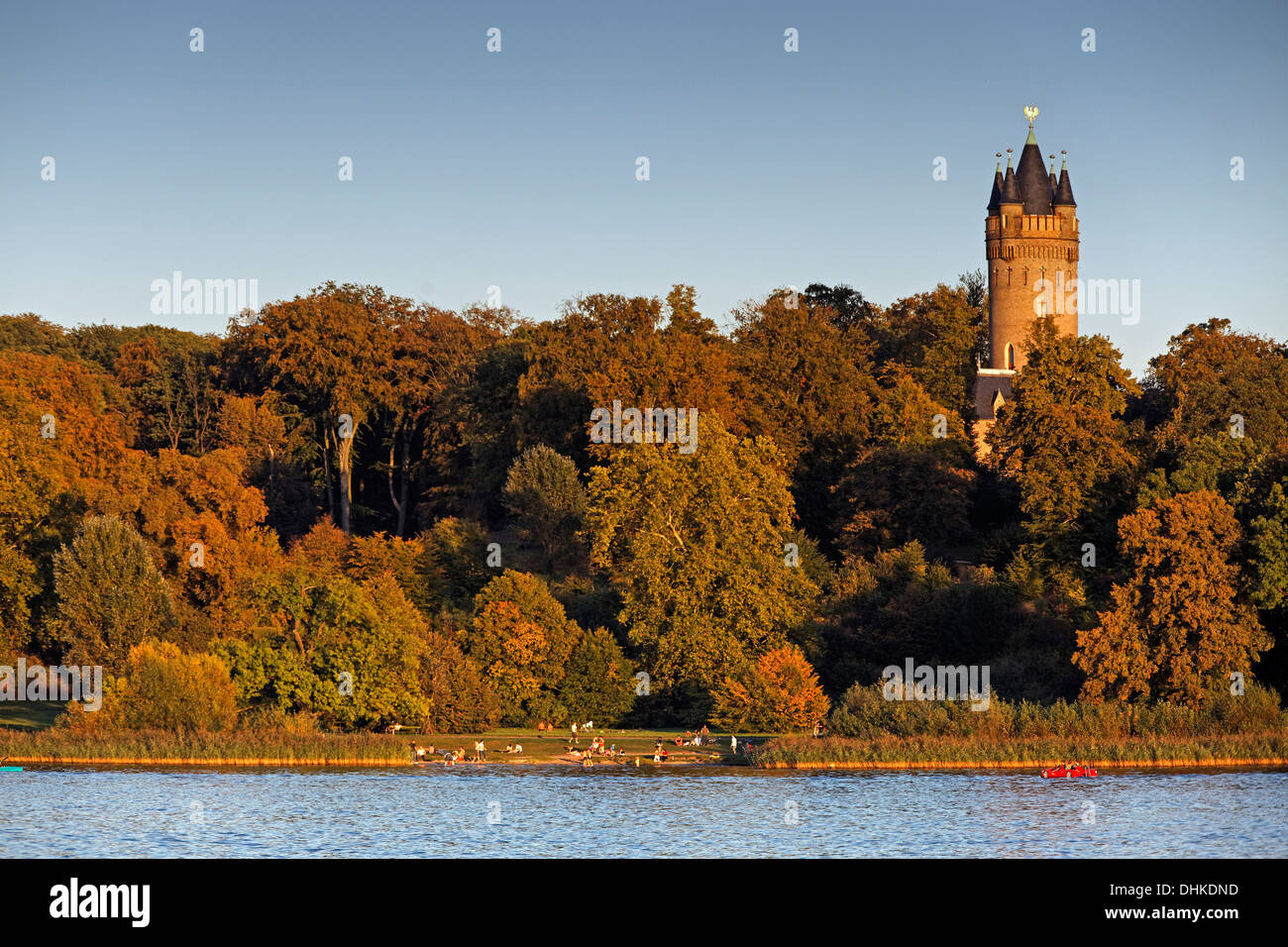 Flatow Tower in Park Babelsberg, Potsdam, Brandeburgo, Germania Foto Stock