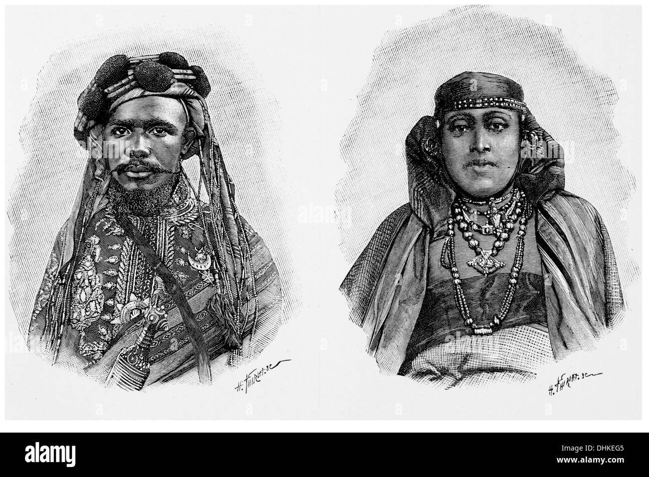 1888 detto Ali Sultano di Grande Comore e principessa Archipel des Comores. Foto Stock