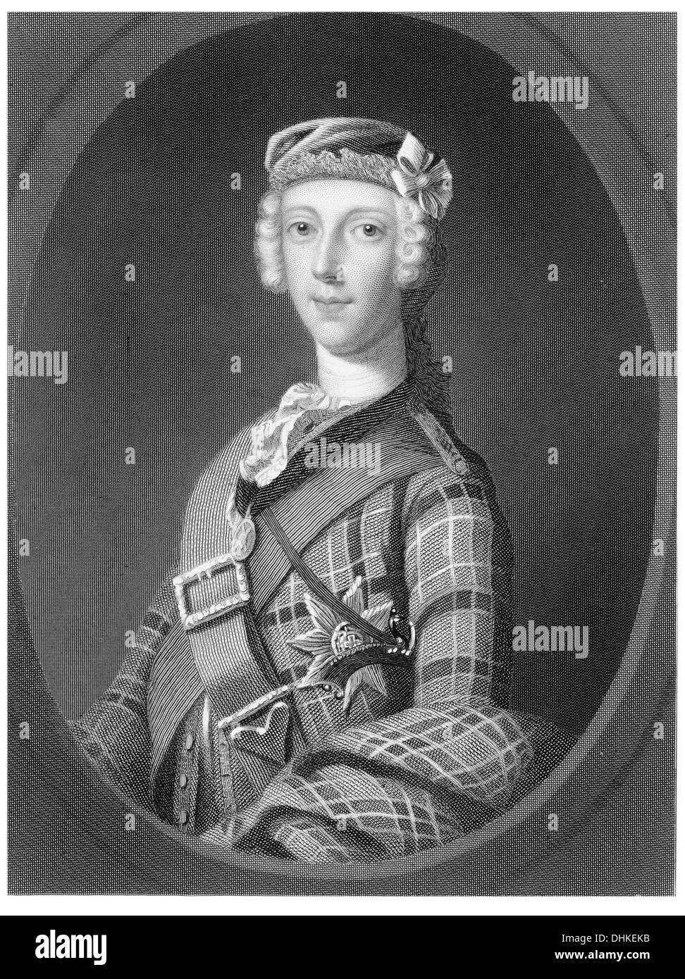 Il principe Charles Edward Louis Giovanni Casimiro Silvestro Severino Maria Stuart (31 dicembre 1720 - 31 gennaio 1788) Foto Stock