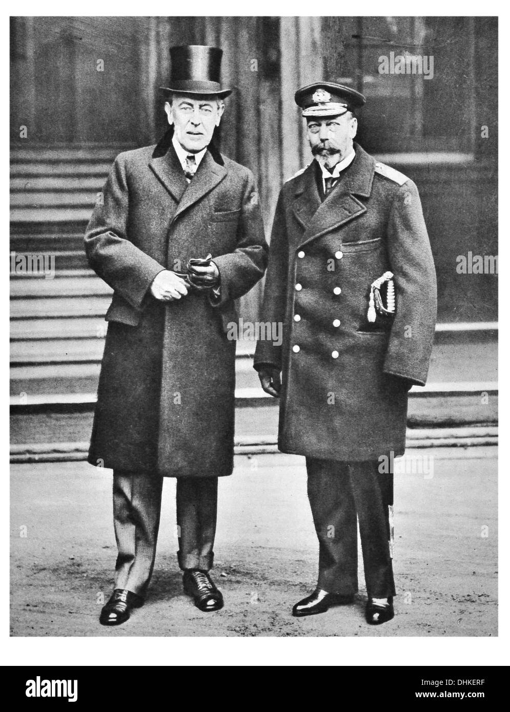Buckingham Palace per banchetti di stato 31 12 1918 il Re Giorgio V d'Inghilterra con il Presidente Woodrow Wilson di America Foto Stock