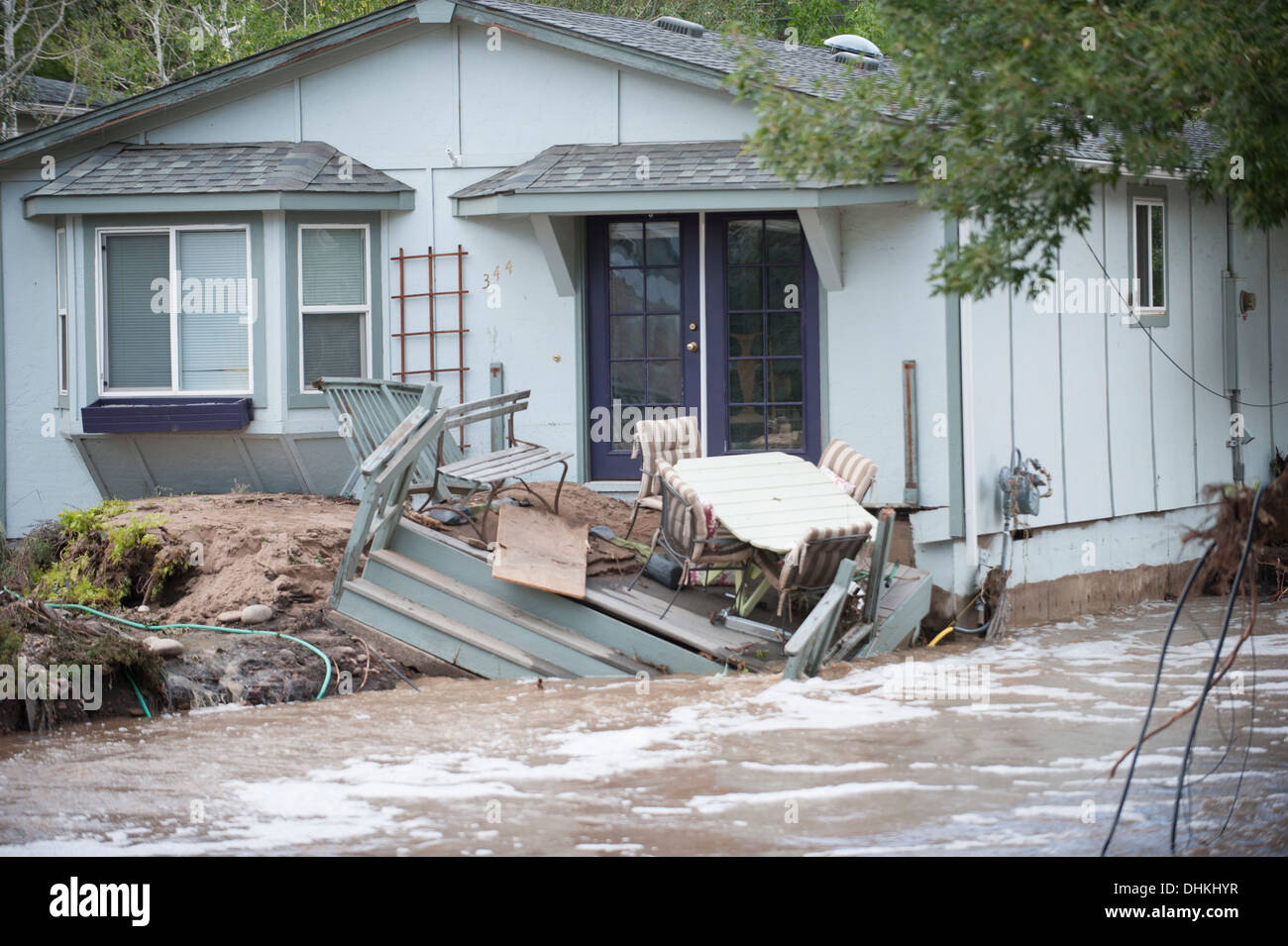 Inondazione di Lyons, CO Foto Stock