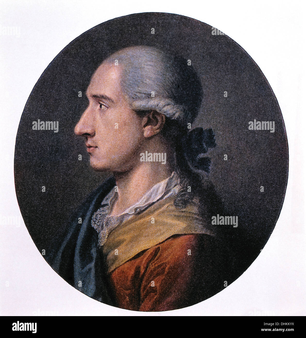 Johann Wolfgang von Goethe (Francoforte sul Meno 1749 - Weimar 1832), poeta tedesco, drammaturgo, romanziere e scienziato, Ritratto, 1773 Foto Stock