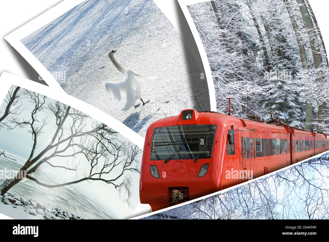 Treno del sogno di viaggio invernale Foto Stock