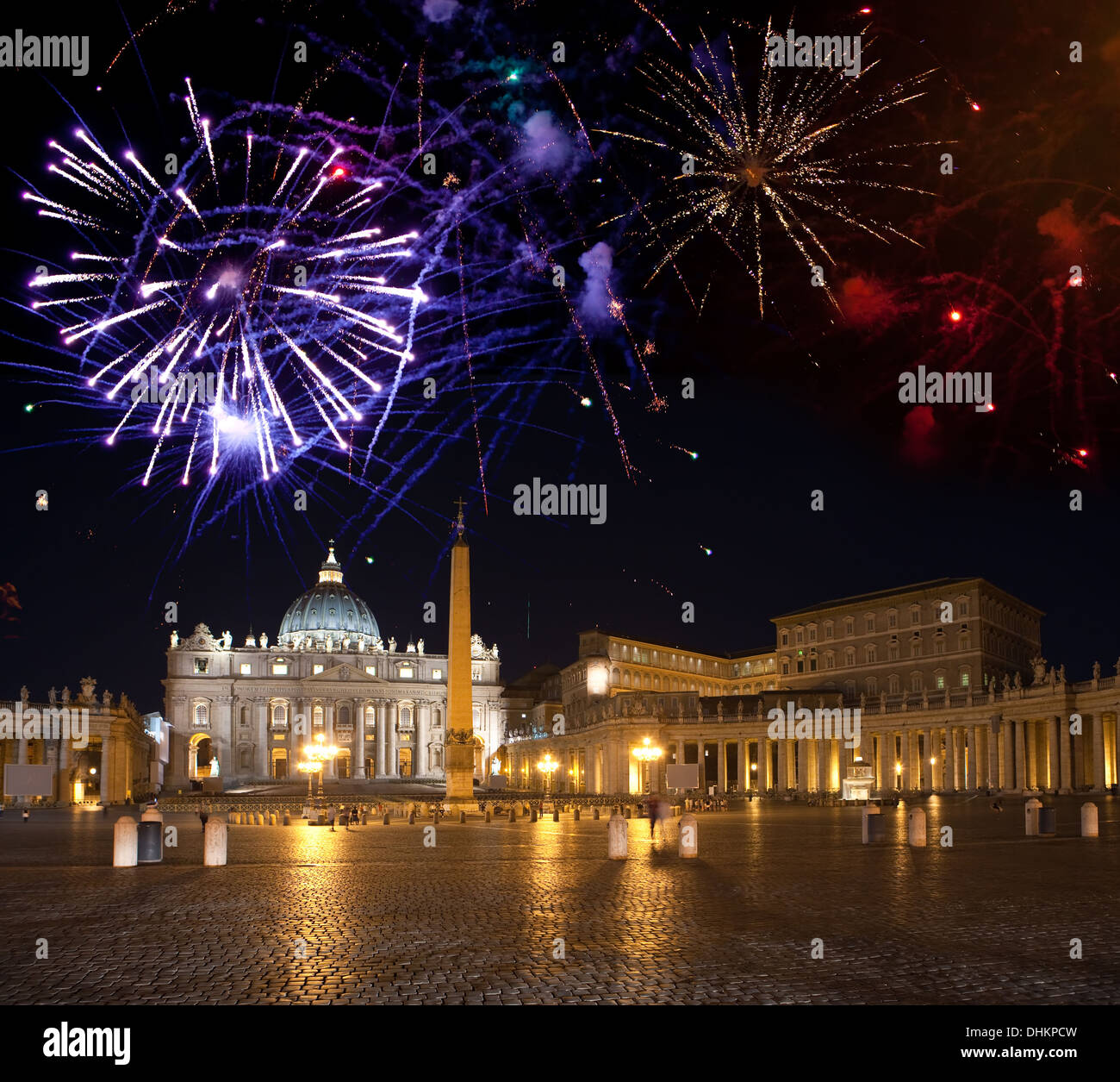 Vaticano. Festeggiamenti di fuochi d'artificio Foto Stock