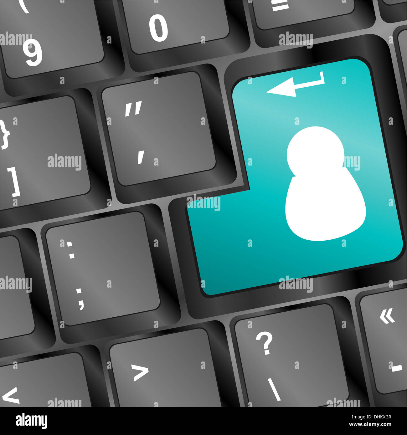 Social media pulsante su una tastiera Foto Stock