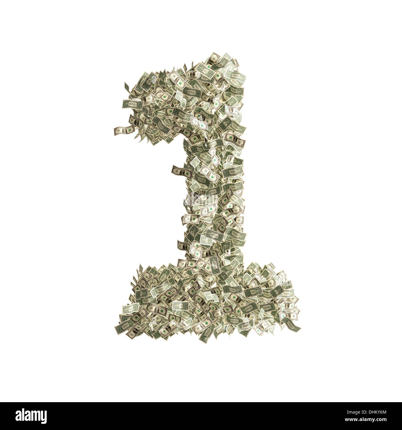 Numero 1 realizzato da fatture del dollaro Foto Stock