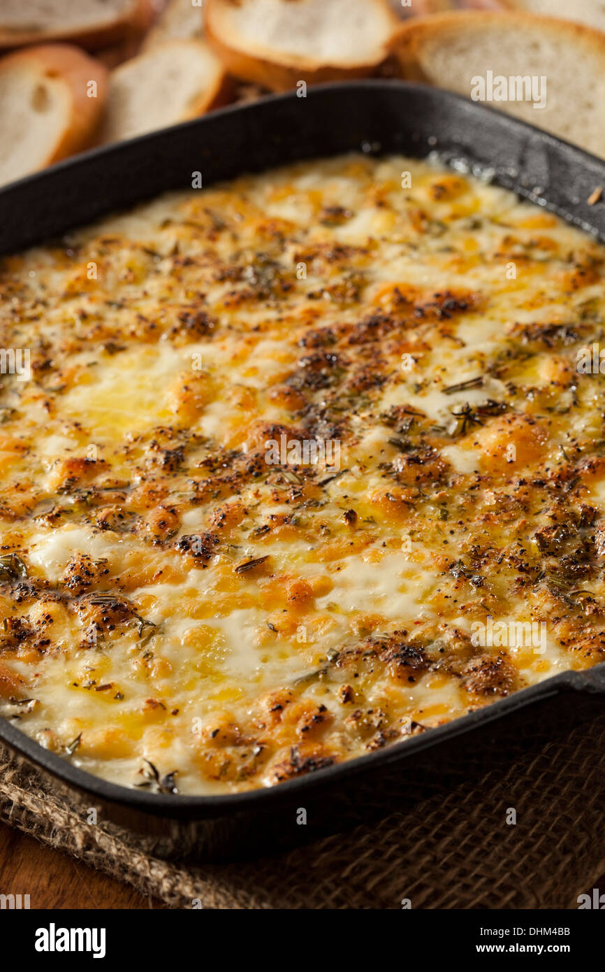 Cotto Fontina Dip con pane tostato Foto Stock