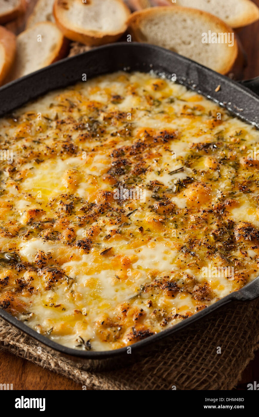 Cotto Fontina Dip con pane tostato Foto Stock