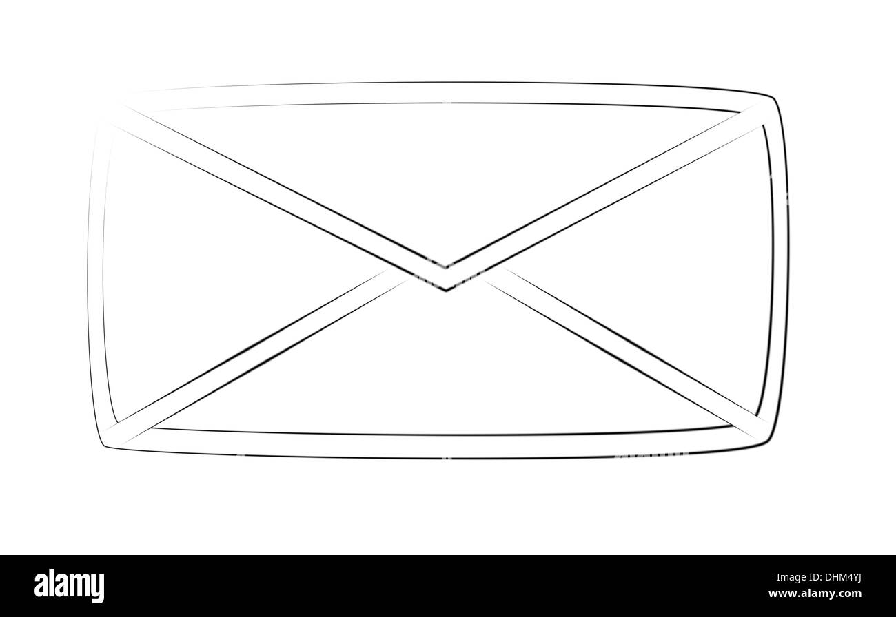Una illustrazione di una busta semplice dal lato posteriore Foto Stock