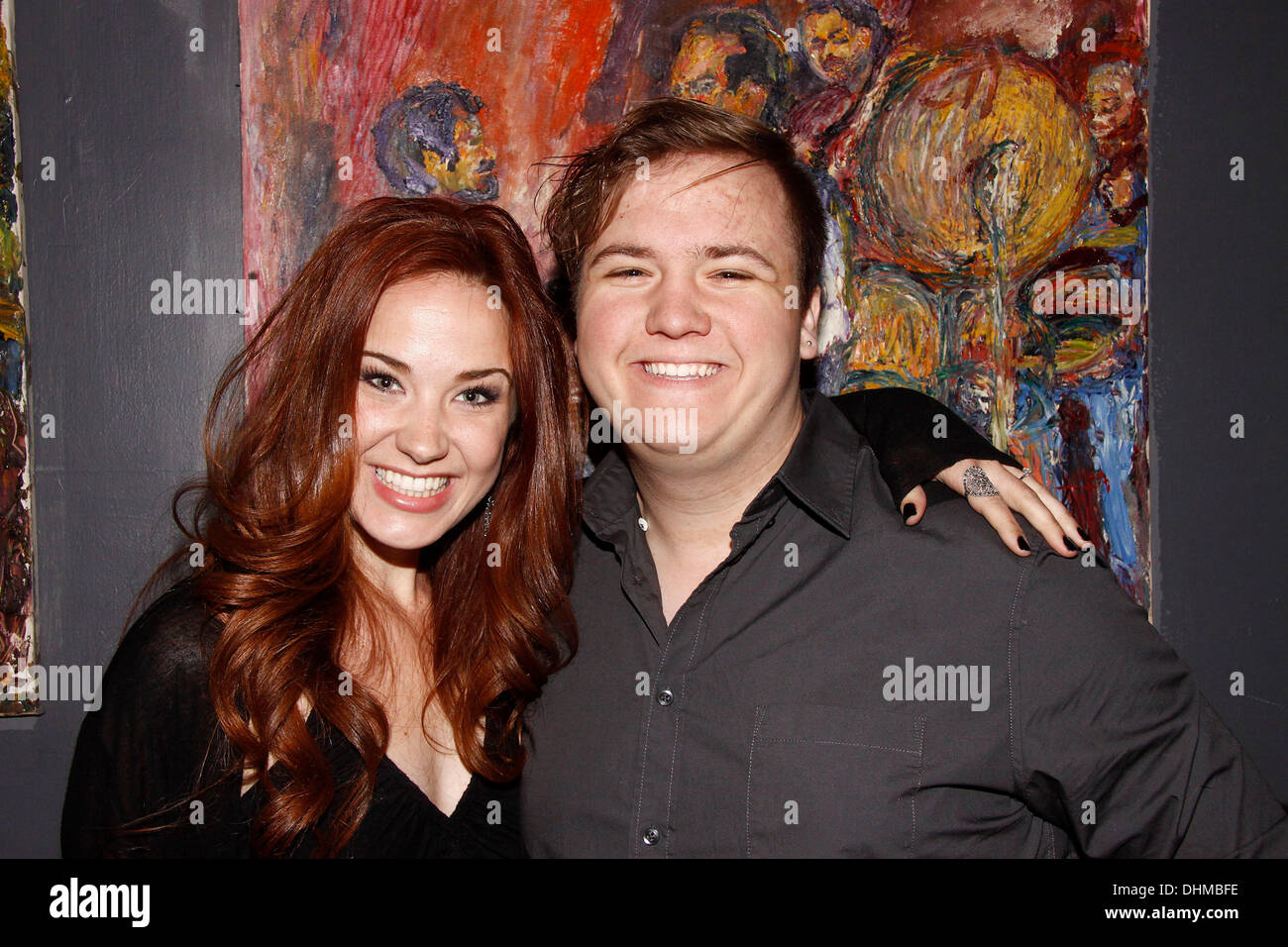 Sierra Boggess e Alexander Sage Oyen 'Scott Alan: dietro le quinte', Alan il primo album dal vivo la registrazione presso Birdland Jazz Club - Dietro le quinte di New York City, Stati Uniti d'America - 30.04.12 Foto Stock