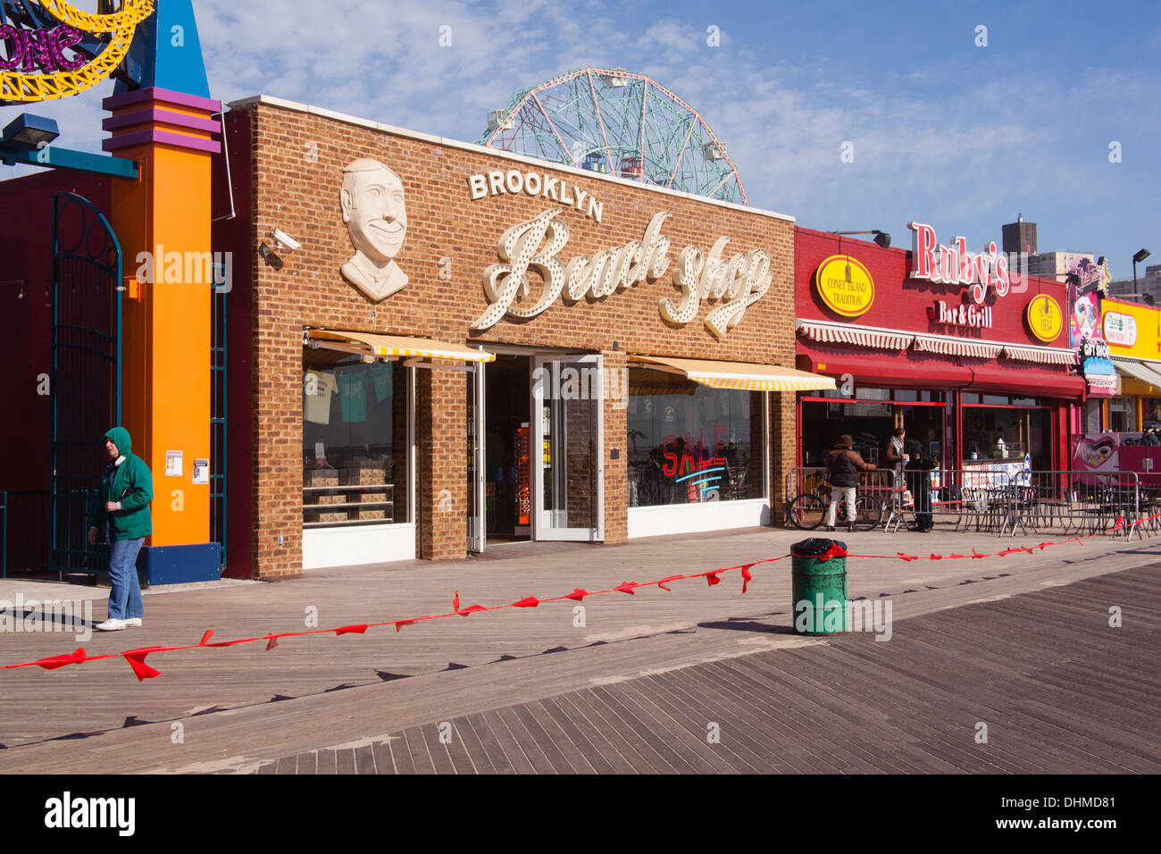 Brooklyn beach shop,il Boardwalk, Coney Island,Brooklyn, New York, Stati Uniti d'America. Foto Stock