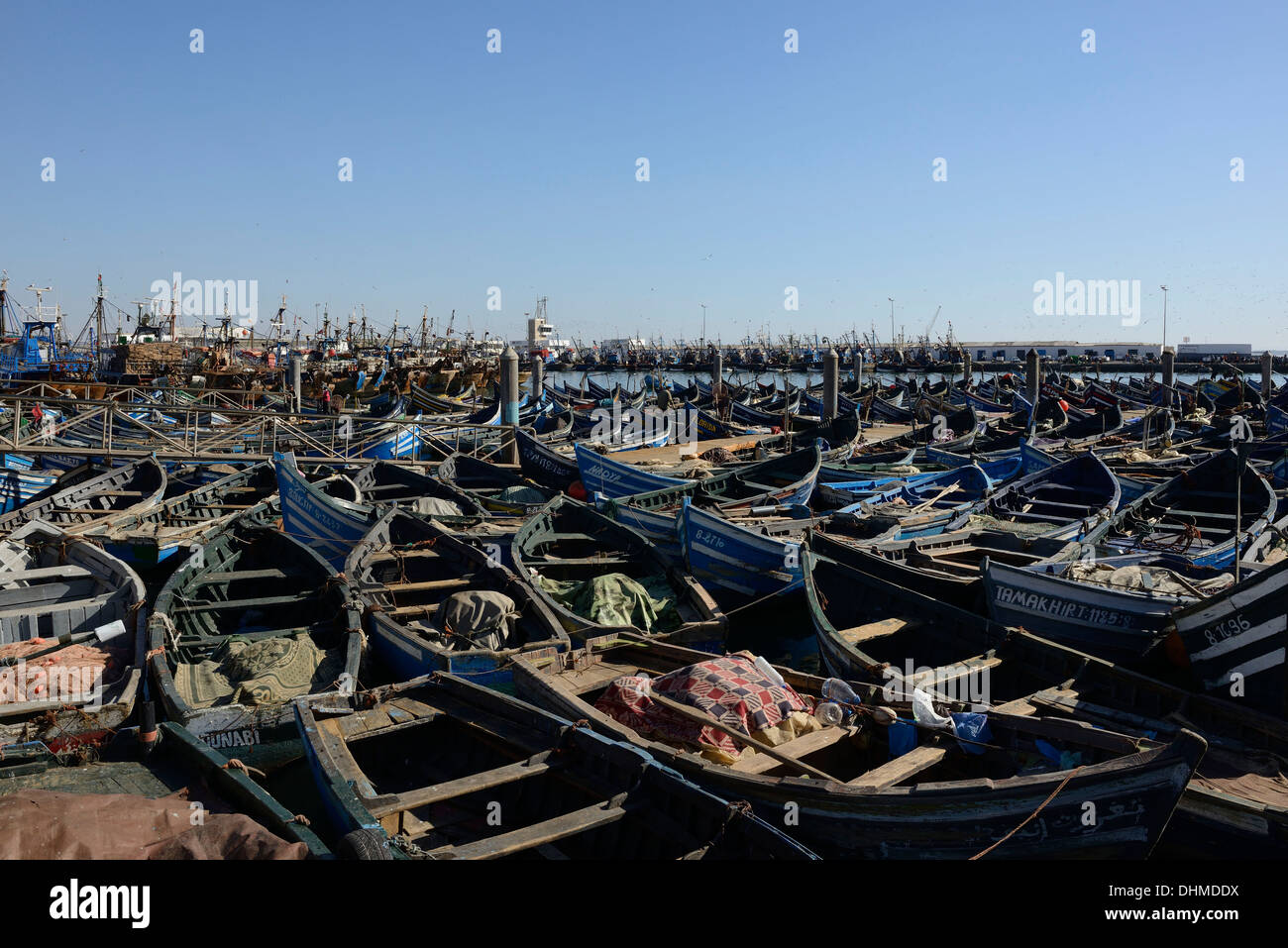 Marocco Agadir, barche da pesca al porto Foto Stock