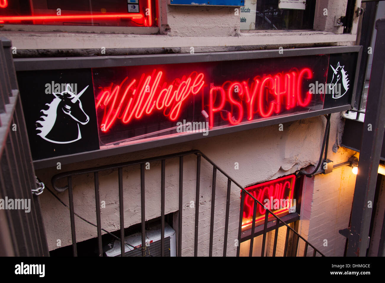 Villaggio psichica del negozio di fronte al Greenwich Village, Manhattan, New York City, Stati Uniti d'America Foto Stock