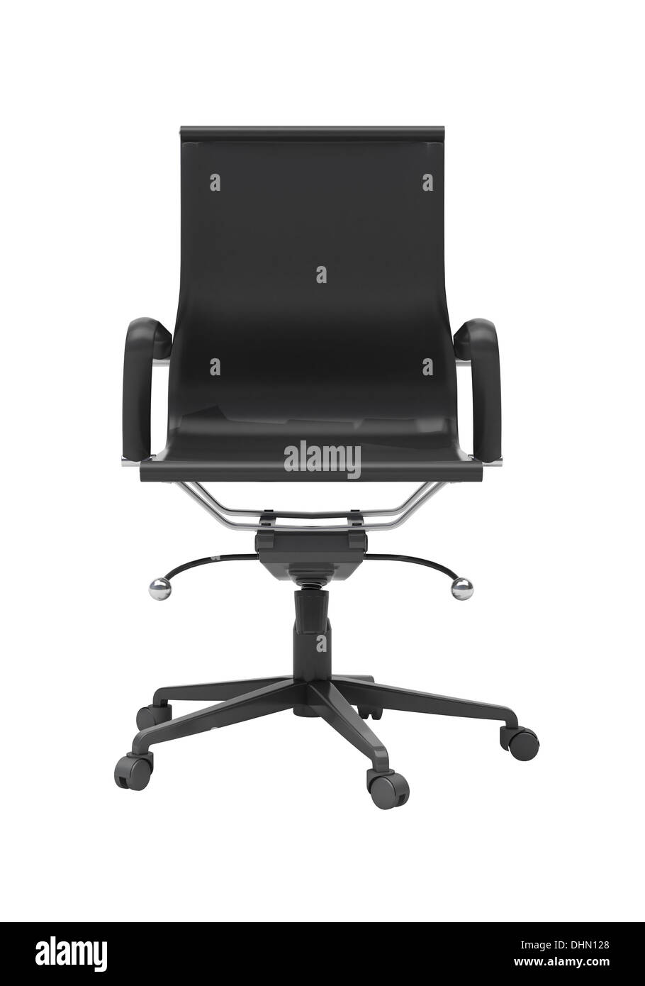 Grigio sedia ufficio isolato Foto Stock