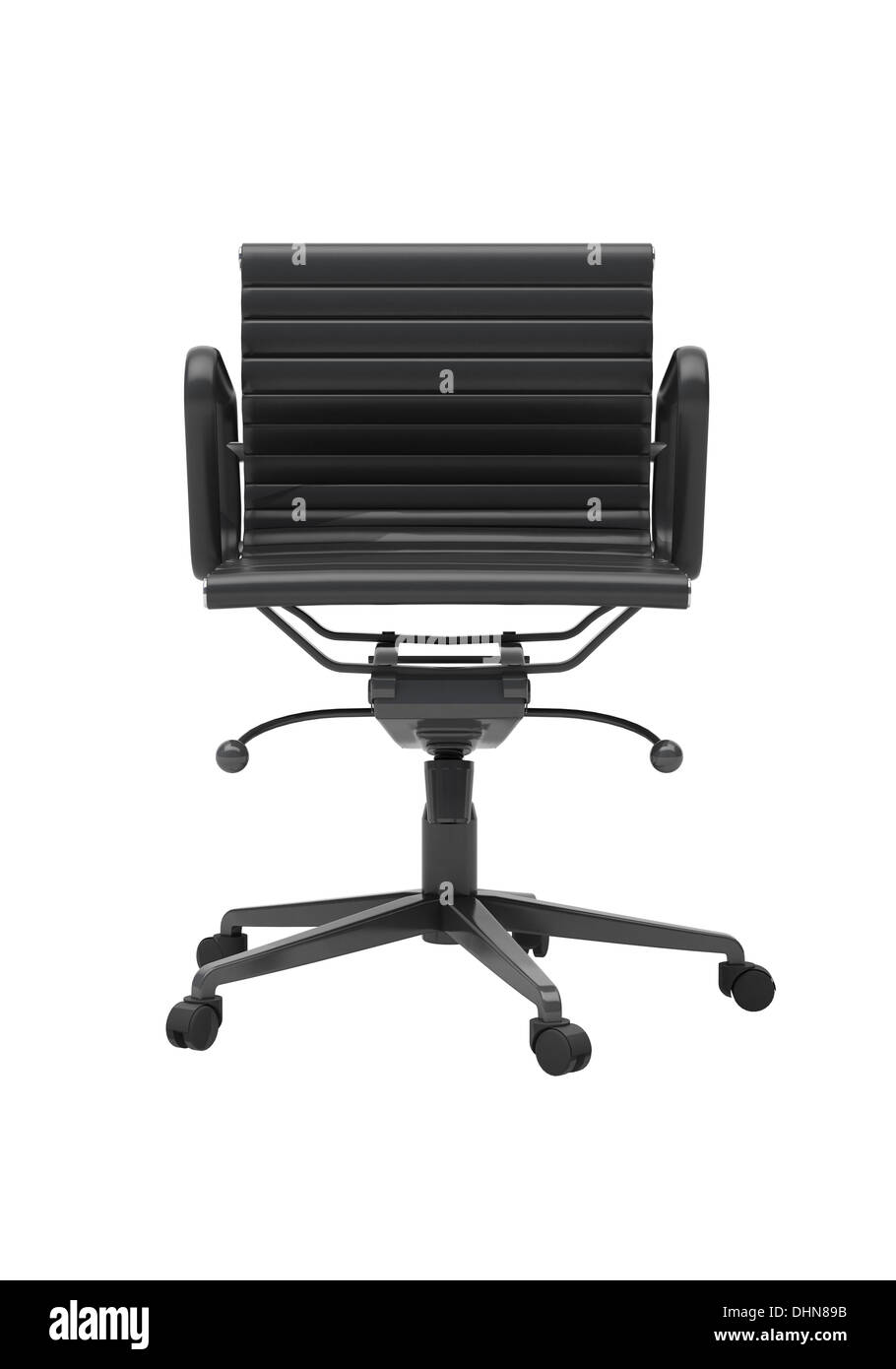 Grigio sedia ufficio isolato Foto Stock