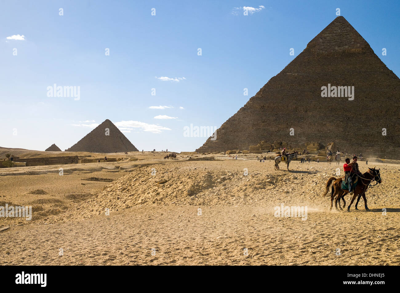 Africa, Egitto, sito archeologico di Giza, le piramidi Foto Stock