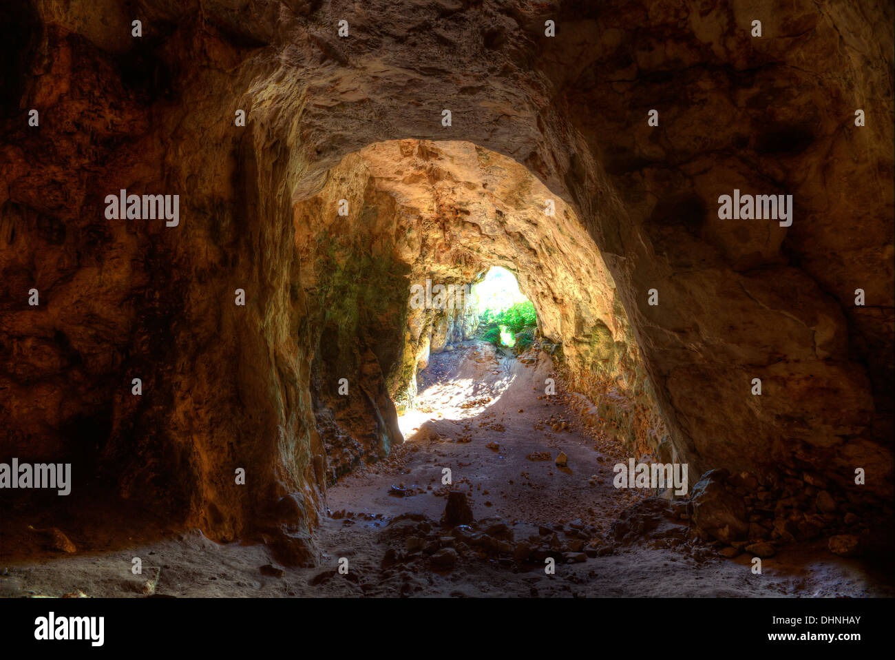 Minorca Cova dels Coloms Grotta dei Piccioni in es Mitjorn a isola delle Baleari Foto Stock
