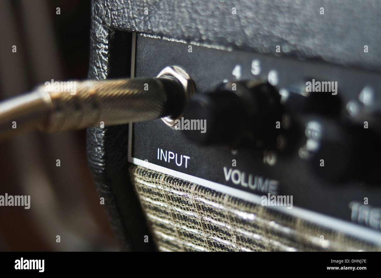 Amplificatore per chitarra con ingresso del cavo Foto Stock