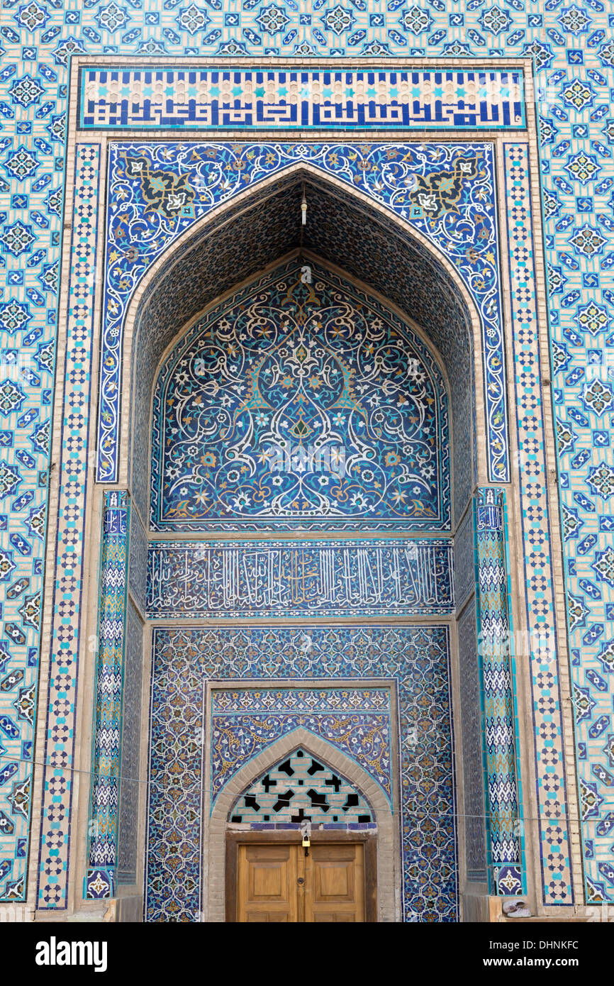 Timurid tilework, venerdì, la Moschea di Isfahan, Iran Foto Stock