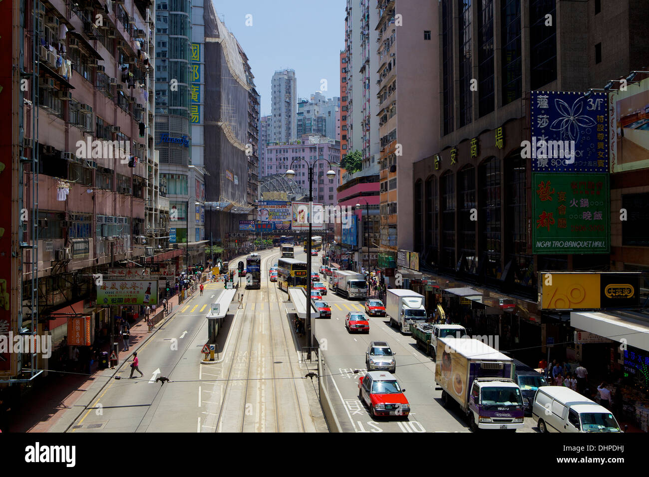 Scena di strada, Hong Kong, Cina, Asia Foto Stock