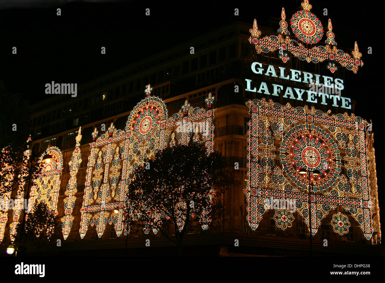 La Galeries Lafayette è una sistemazione di French department store azienda situato sul Boulevard Haussmann. Foto Stock