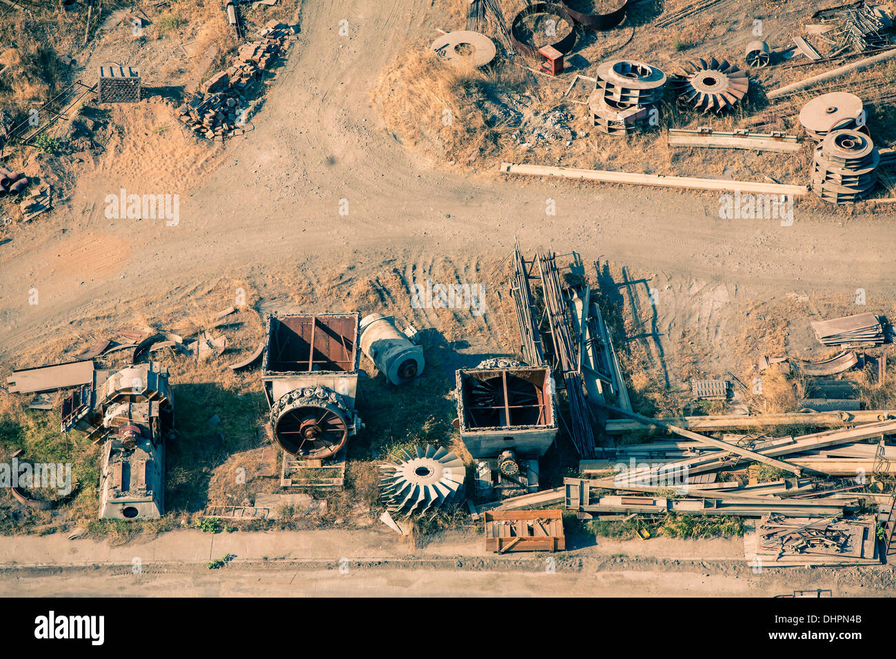 Vista aerea su junk yard da soma, Turchia 2013 Foto Stock