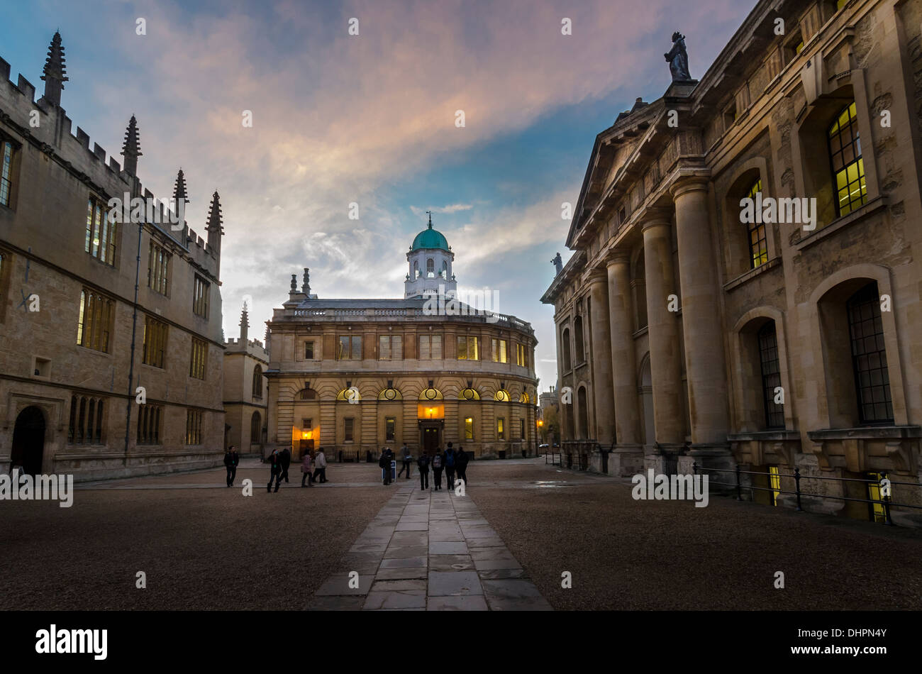 Sheldonian Theatre, il funzionario sala cerimoniale dell'Università di Oxford. Progettato da Christopher Wren Foto Stock