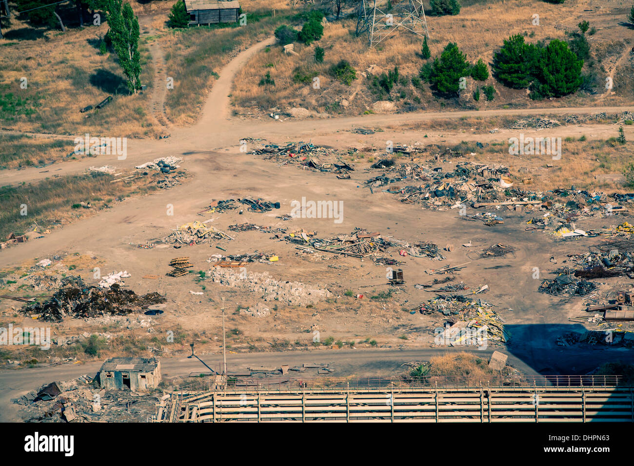 Vista aerea su junk yard da soma, Turchia 2013 Foto Stock