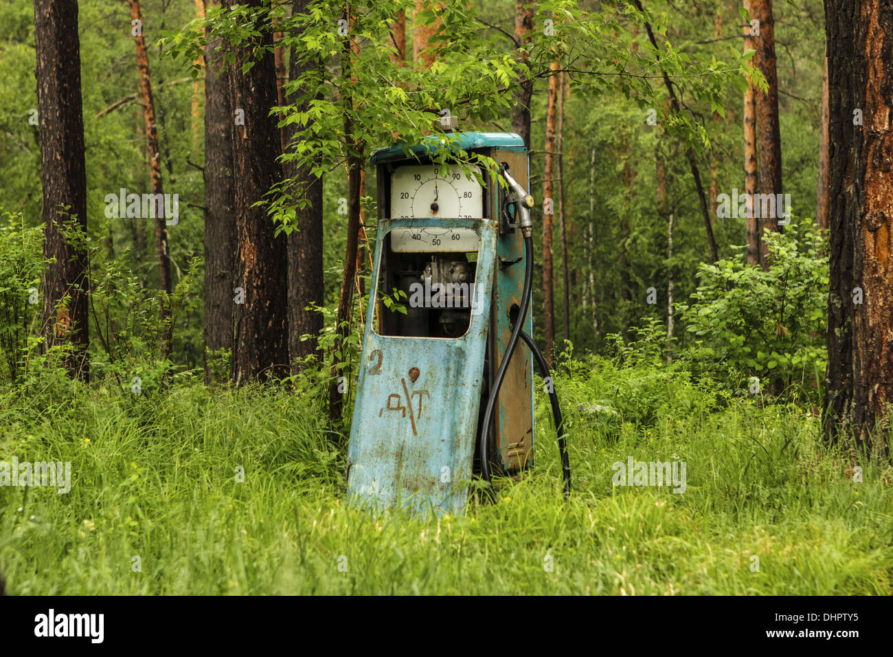 Vecchia alimentazione della pompa del carburante Foto Stock